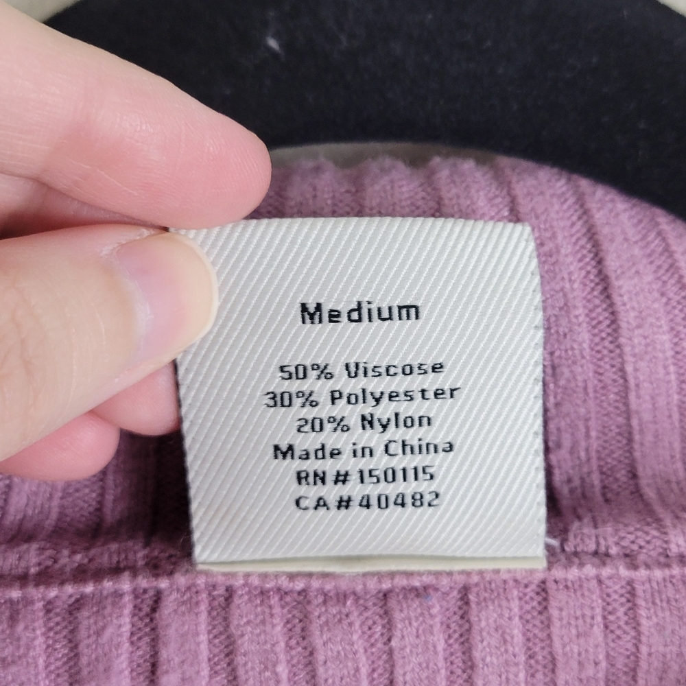 Varley Reid Half Zip Smokey Grape Rib Knit Pullover Sweater Top - Picture 8 of 12